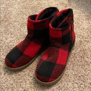 Plaid booties